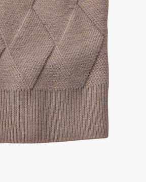 Diamantgestrickter Rundhalspullover