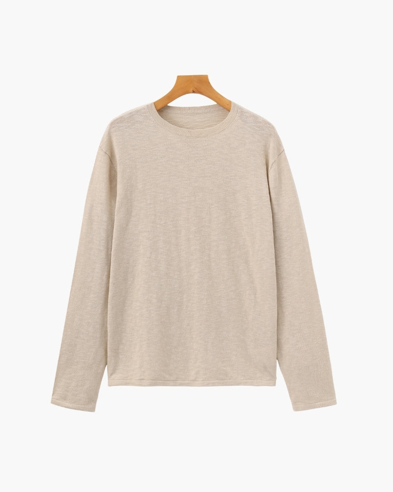 Essential Crewneck-Shirt aus Leinen-Baumwolle