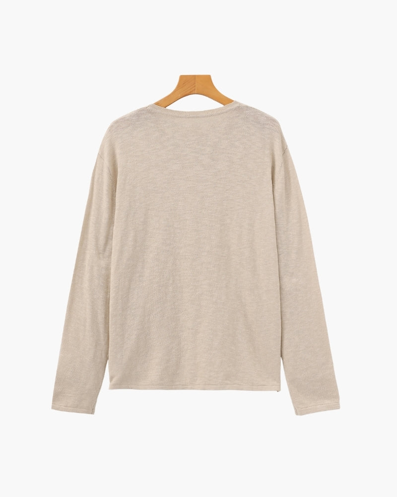 Essential Crewneck-Shirt aus Leinen-Baumwolle