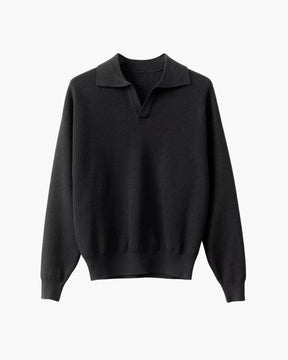 Polo-Pullover aus strukturiertem Strick