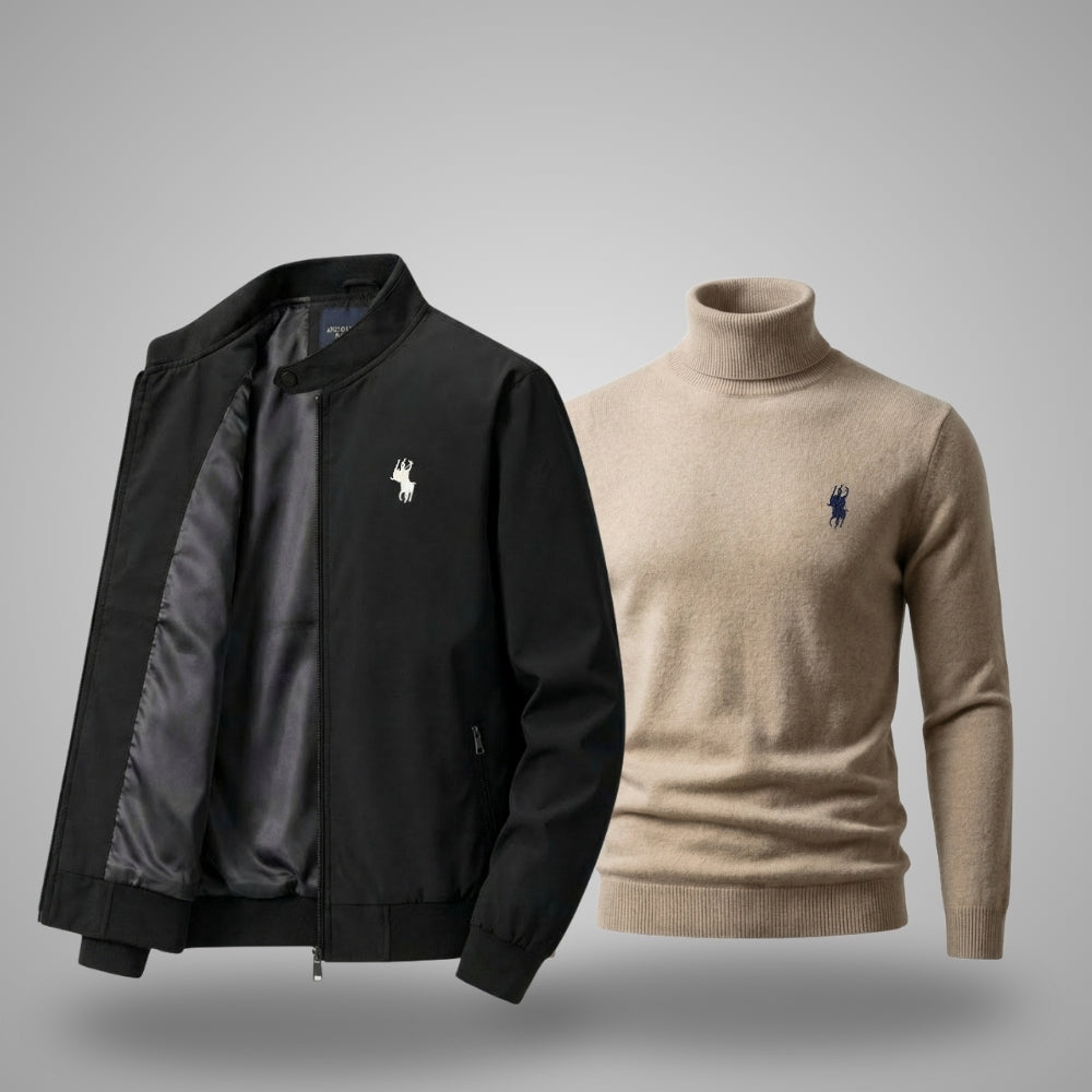 Herrenjacke + Gratis-Pullover (Sonderangebot) 